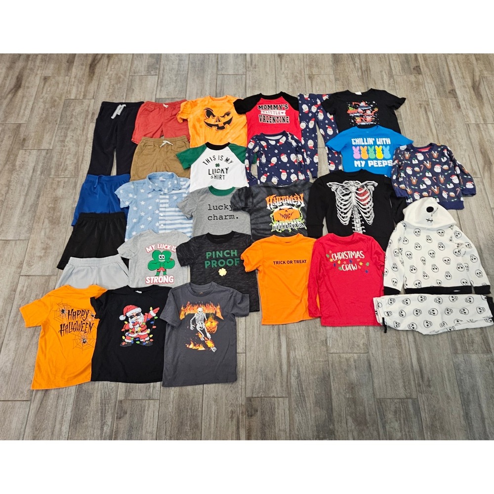 Kids Holiday Clothing Lot of 27 Boys Size 4T 4-5 Halloween Christmas St Patrick